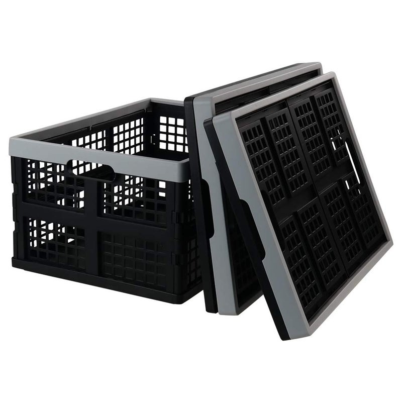 Jekiyo 34-Liter Folding Crates Storage, Collapsible Container Plastic, Set of 3 - Image 1